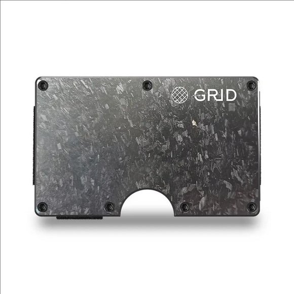 NWT Grid Wallet // Forged Carbon Minimalist RFID Blocker Slim Profile - Picture 1 of 4